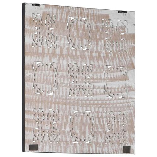 Håndskåret vægpanel 60x60x1,5 cm MDF sort og hvid