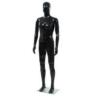 Mandemannequin fuld figur glassokkel sort højglans 185 cm