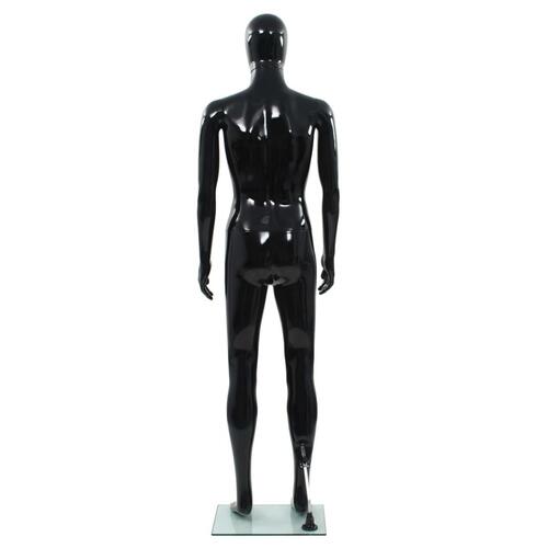 Mandemannequin fuld figur glassokkel sort højglans 185 cm