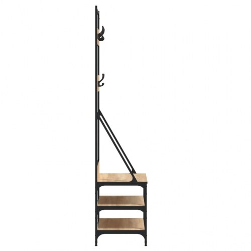 Tøjstativ med skoopbevaring 70x40x184 cm sonoma-eg
