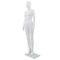 Mannequin kvinde fuld figur glassokkel hvid højglans 175 cm