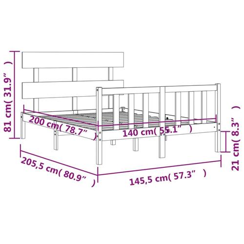Sengeramme uden madras 140x200 cm massivt fyrretræ