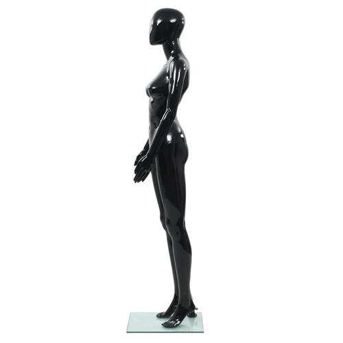 Mannequin kvinde fuld figur glassokkel sort højglans 175 cm