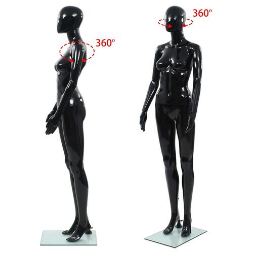 Mannequin kvinde fuld figur glassokkel sort højglans 175 cm