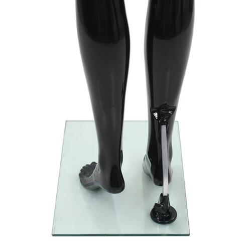Mannequin kvinde fuld figur glassokkel sort højglans 175 cm