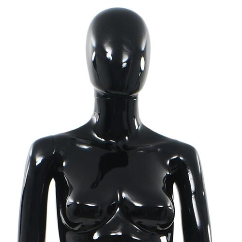 Mannequin kvinde fuld figur glassokkel sort højglans 175 cm