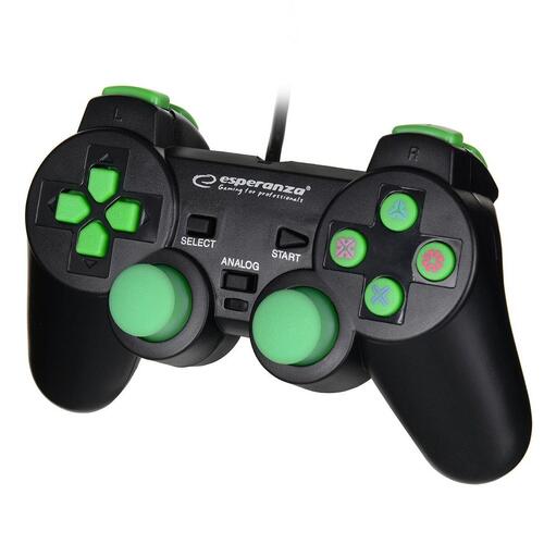 Controller Esperanza EGG107G USB 2.0 Sort Grøn PC PlayStation 3