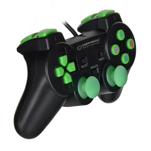 Controller Esperanza EGG107G USB 2.0 Sort Grøn PC PlayStation 3