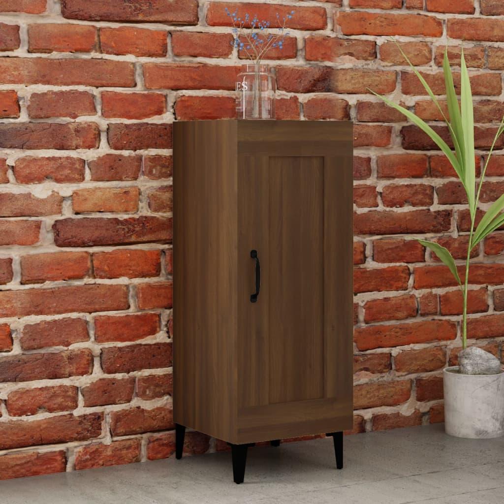 Skænk 34,5x34x90 cm konstrueret træ brun egetræsfarve