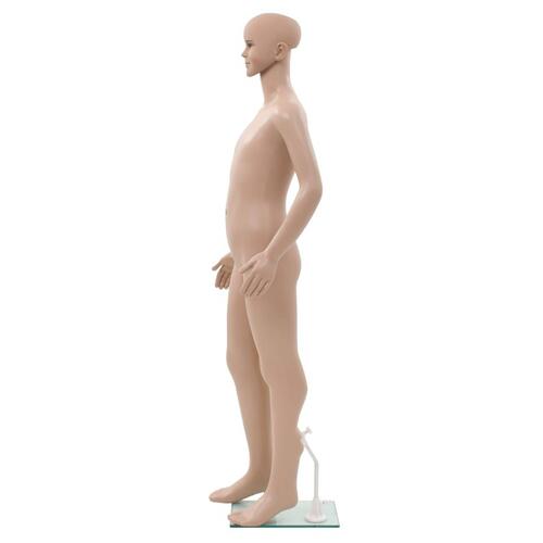 Børnemannequin m. glasbase 140 cm beige
