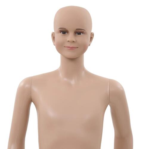 Børnemannequin m. glasbase 140 cm beige