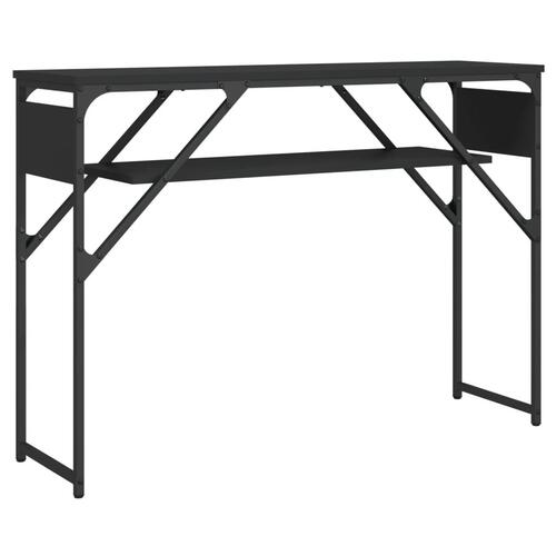 Konsolbord med hylde 105x30x75 cm konstrueret træ sort