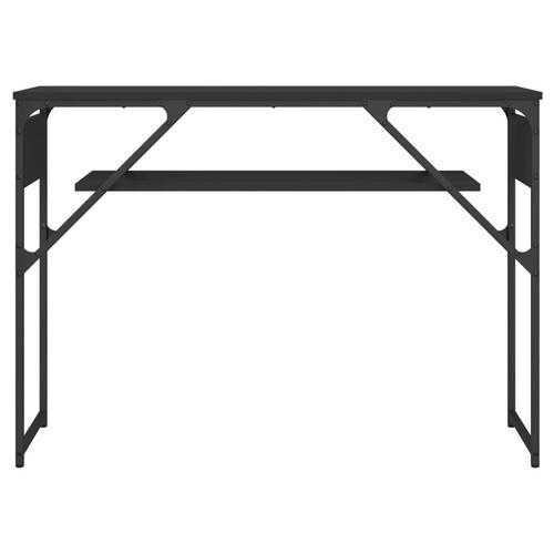 Konsolbord med hylde 105x30x75 cm konstrueret træ sort