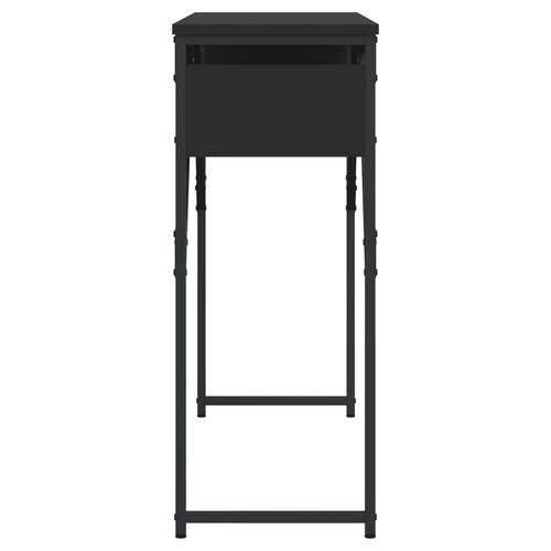 Konsolbord med hylde 105x30x75 cm konstrueret træ sort
