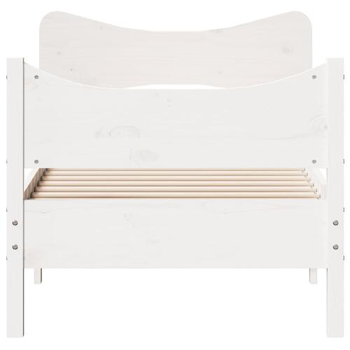 Sengeramme uden madras 90x200 cm massivt fyrretræ hvid