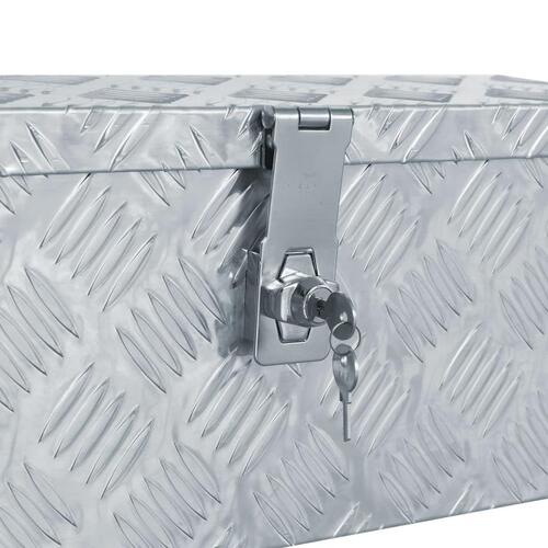 Aluminiumskasse 48,5 x 14 x 20 cm sølvfarvet