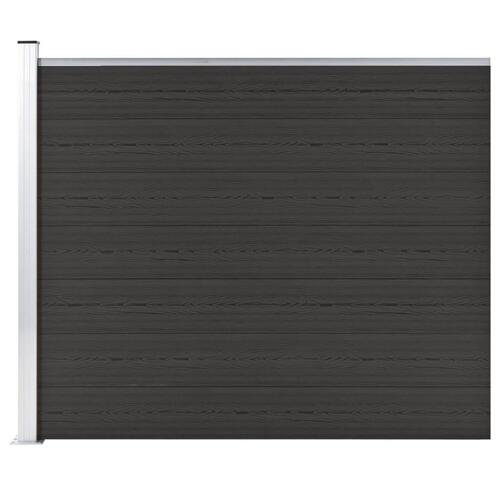 Hegnspanel 175x146 cm WPC sort
