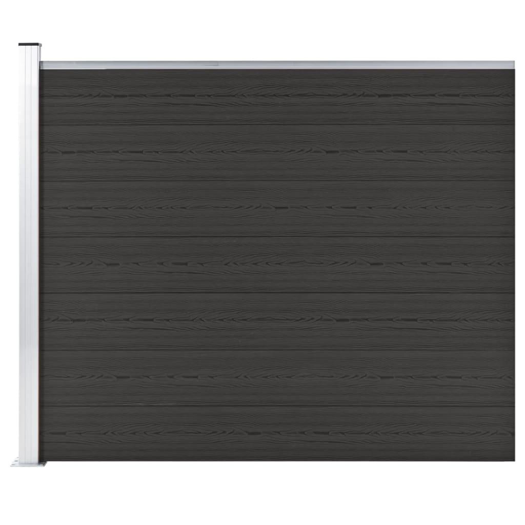 Hegnspanel 175x146 cm WPC sort