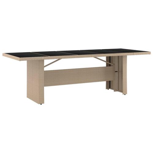 Spisebordssæt til haven 11 dele med hynder polyrattan beige