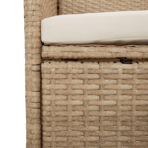 Spisebordssæt til haven 11 dele med hynder polyrattan beige