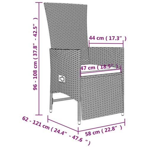 Spisebordssæt til haven 11 dele med hynder polyrattan beige