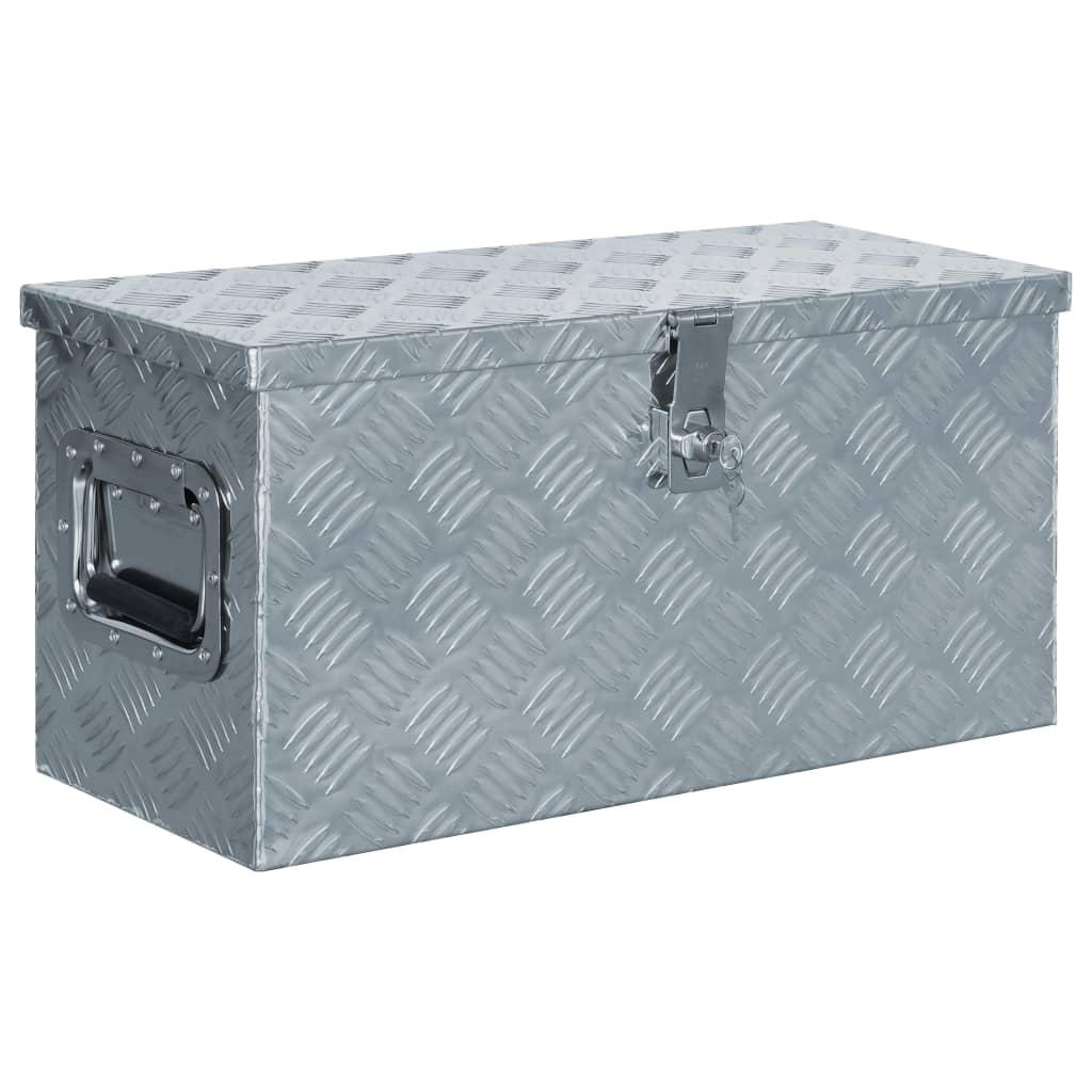 Aluminiumskasse 61,5 x 26,5 x 30 cm sølvfarvet