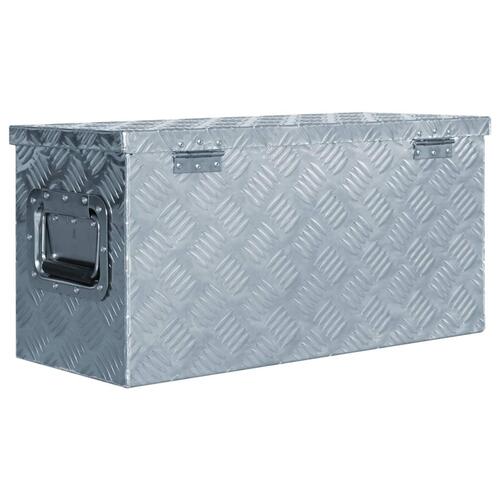 Aluminiumskasse 61,5 x 26,5 x 30 cm sølvfarvet