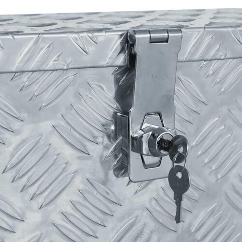 Aluminiumskasse 61,5 x 26,5 x 30 cm sølvfarvet