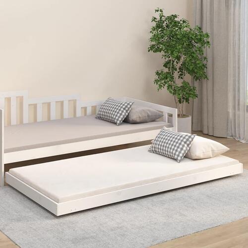 Sengeramme 90x200 cm massivt fyrretræ hvid