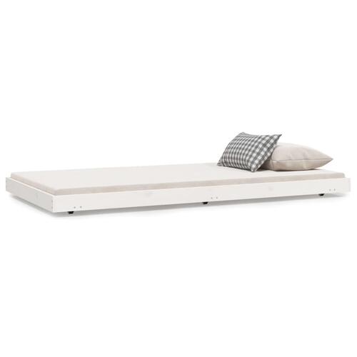 Sengeramme 90x200 cm massivt fyrretræ hvid