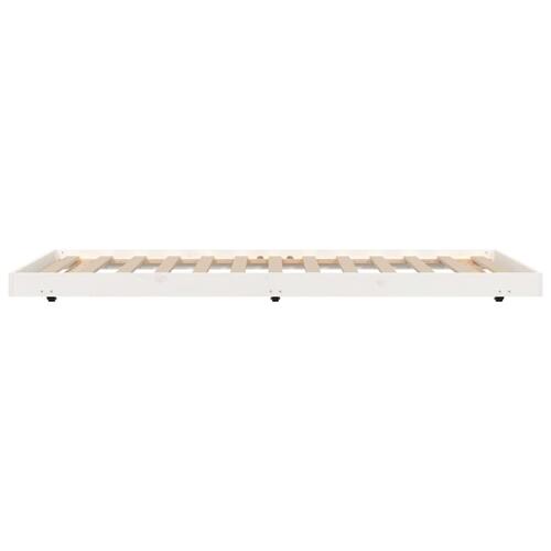 Sengeramme 90x200 cm massivt fyrretræ hvid