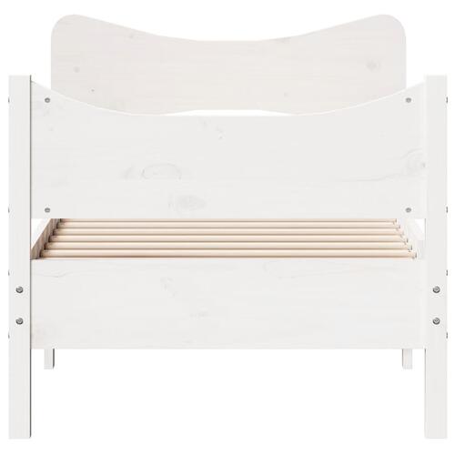 Sengeramme uden madras 90x190 cm massivt fyrretræ hvid