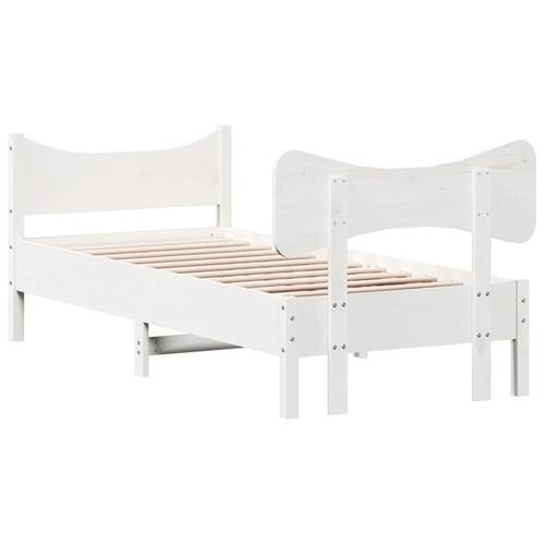 Sengeramme uden madras 90x190 cm massivt fyrretræ hvid