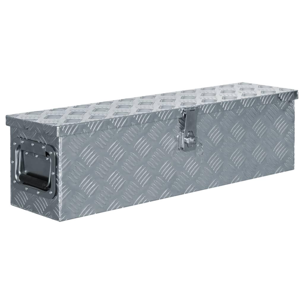 Aluminiumskasse 80,5 x 22 x 22 cm sølvfarvet