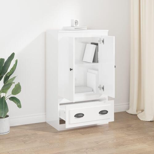 Skænk 60x35,5x103,5 cm konstrueret træ hvid højglans