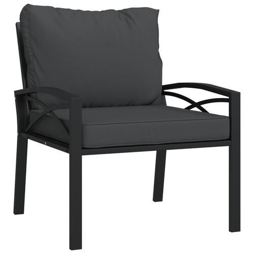 Havestole 2 stk. med grå hynder 68x76x79 cm stål
