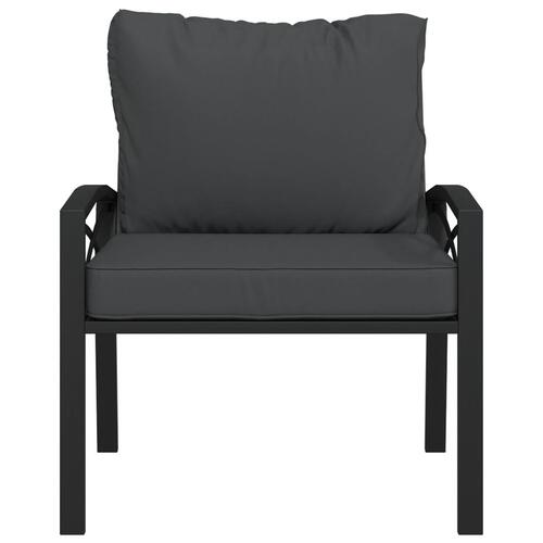 Havestole 2 stk. med grå hynder 68x76x79 cm stål