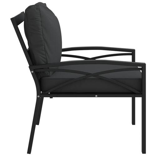 Havestole 2 stk. med grå hynder 68x76x79 cm stål