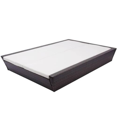 Loungeseng med hynder polyrattan brun