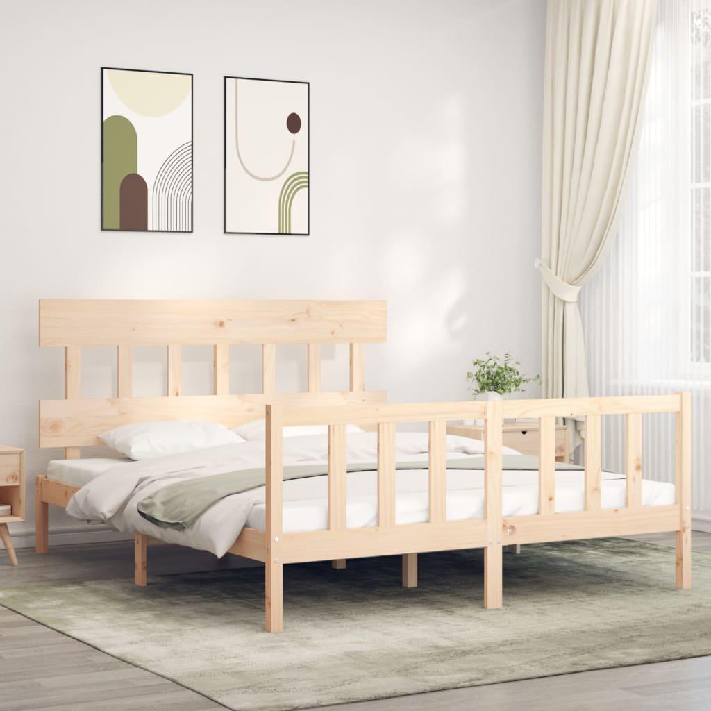 Sengeramme uden madras 160x200 cm massivt fyrretræ