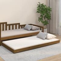 Sengeramme 90x200 cm massivt fyrretræ gyldenbrun