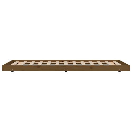 Sengeramme 90x200 cm massivt fyrretræ gyldenbrun