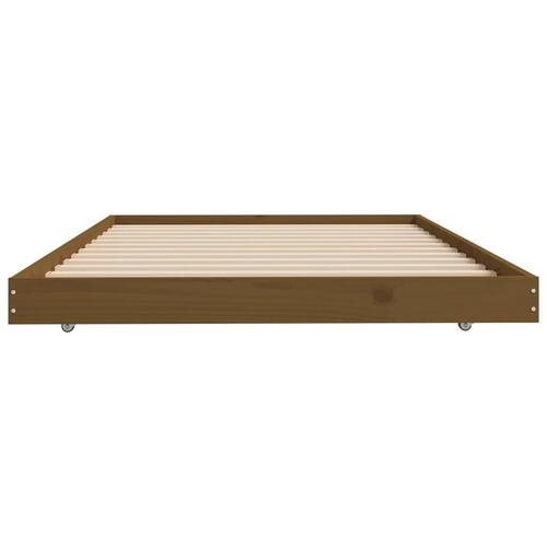 Sengeramme 90x200 cm massivt fyrretræ gyldenbrun