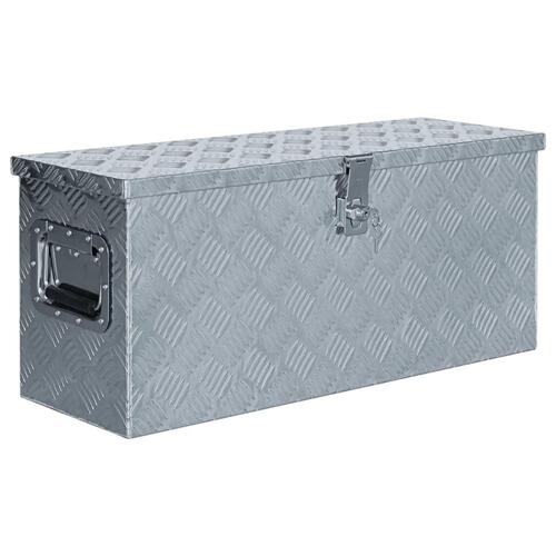 Aluminiumskasse 76,5 x 26,5 x 33 cm sølvfarvet