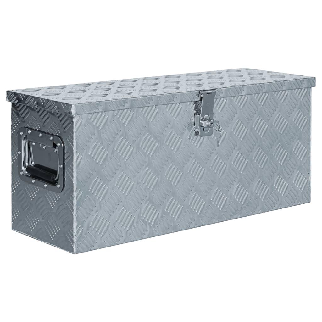Aluminiumskasse 76,5 x 26,5 x 33 cm sølvfarvet