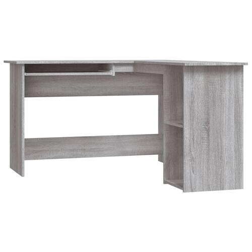 Hjørneskrivebord 120x140x75 cm konstrueret træ grå sonoma-eg