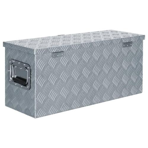 Aluminiumskasse 76,5 x 26,5 x 33 cm sølvfarvet