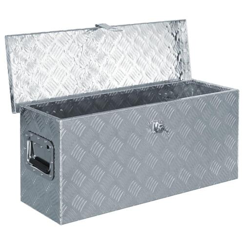 Aluminiumskasse 76,5 x 26,5 x 33 cm sølvfarvet