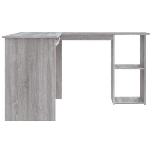 Hjørneskrivebord 120x140x75 cm konstrueret træ grå sonoma-eg