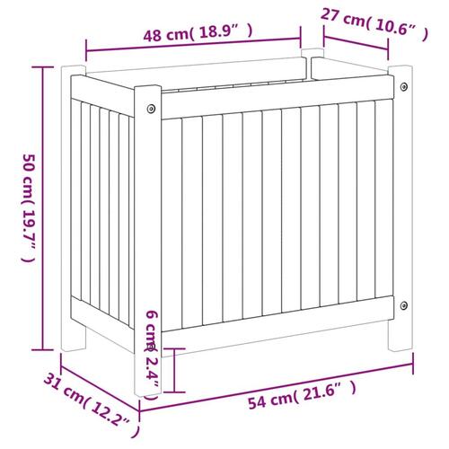 Plantekasse med for 54x31x50 cm massivt akacietræ